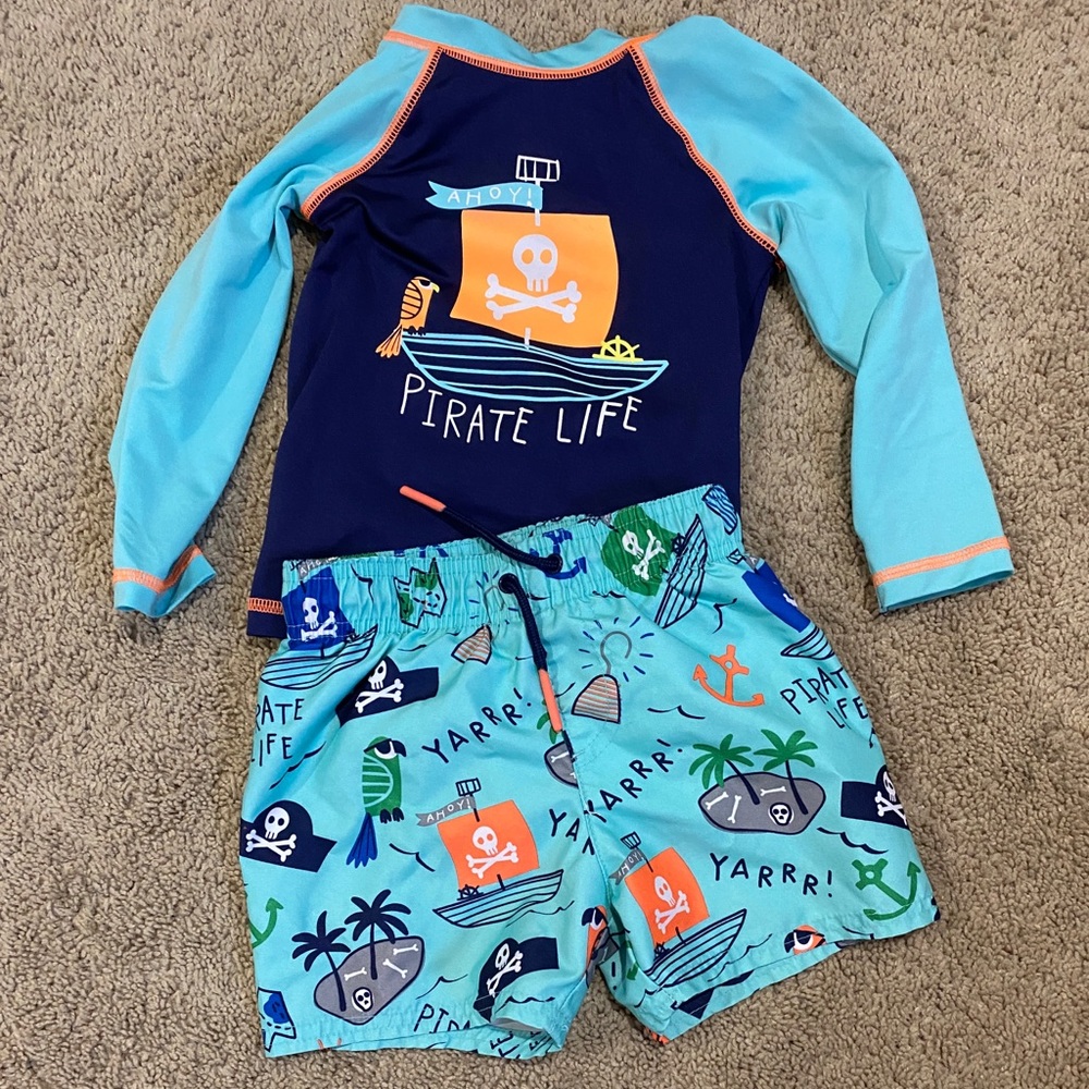 Swim trunks & rash guard